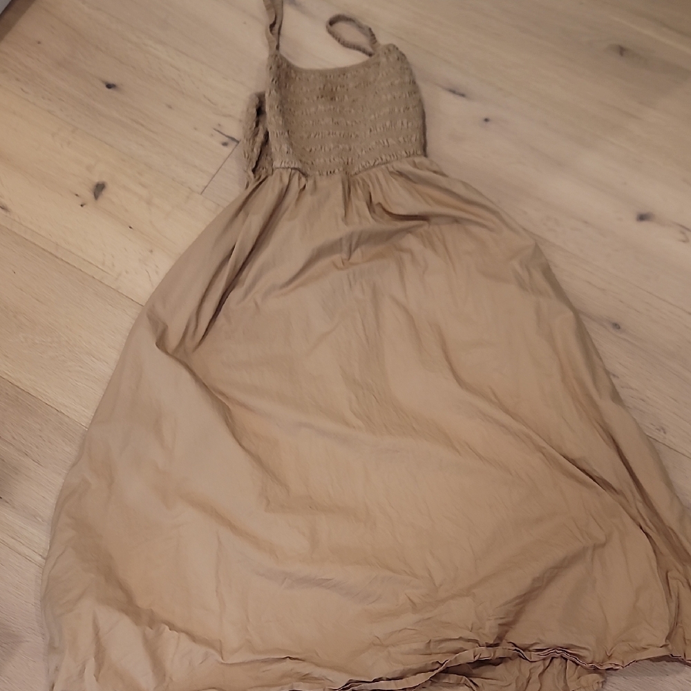 Old Navy Tan Smocked Dress